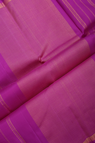 Kanchipuram Silk Saree In Purple Ivory Along Half And Half