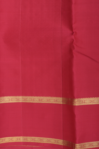 Kanchipuram Silk Saree In Ruby Red With Checks Design