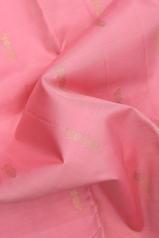 Kanchipuram Silk Saree In Light Pink With Zari Buttas