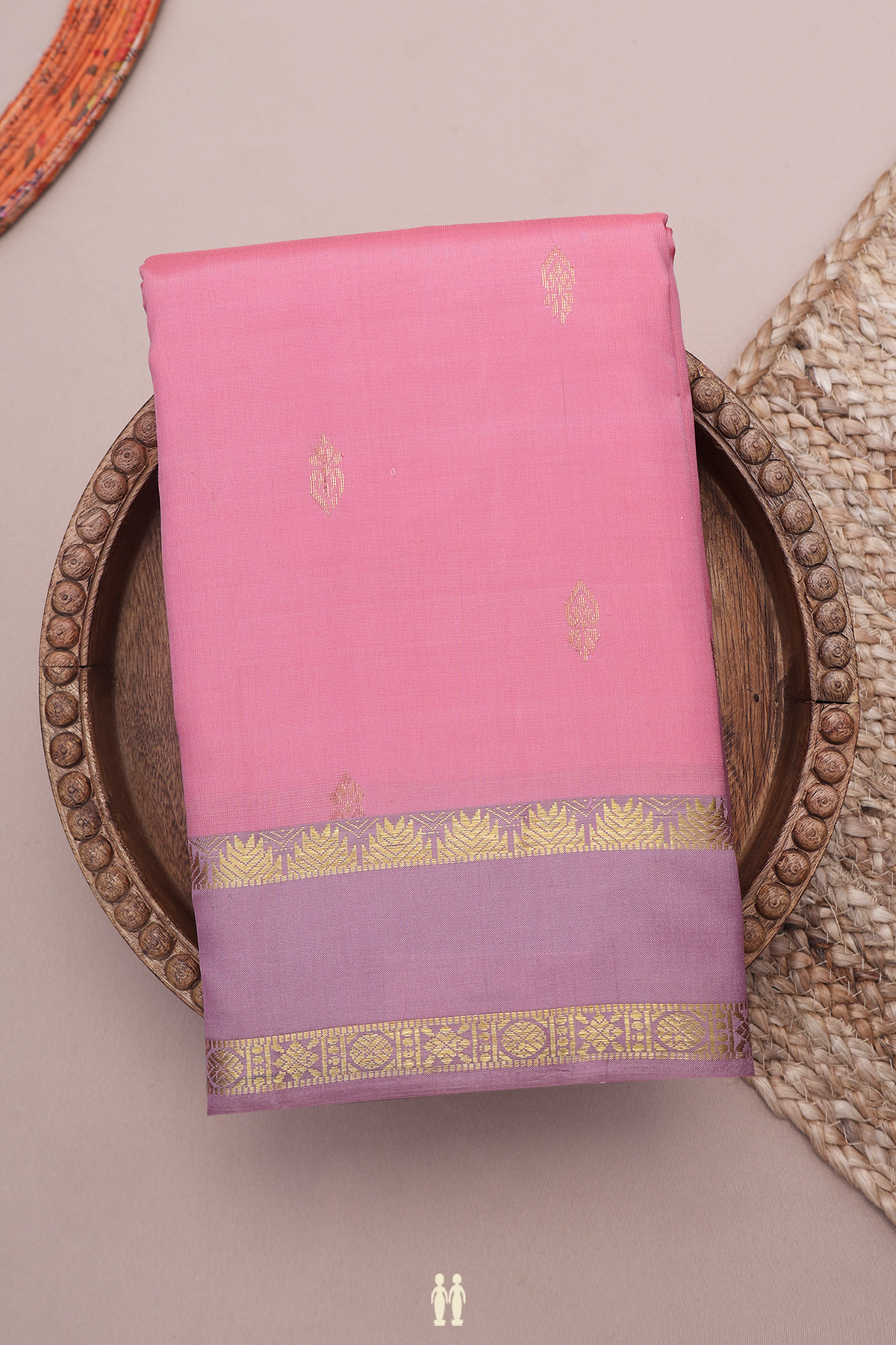 Kanchipuram Silk Saree In Orchid Pink With Zari Buttas