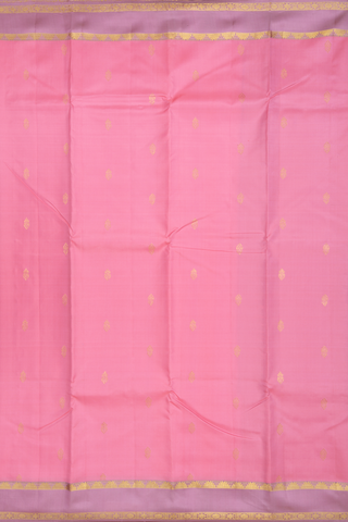 Kanchipuram Silk Saree In Orchid Pink With Zari Buttas