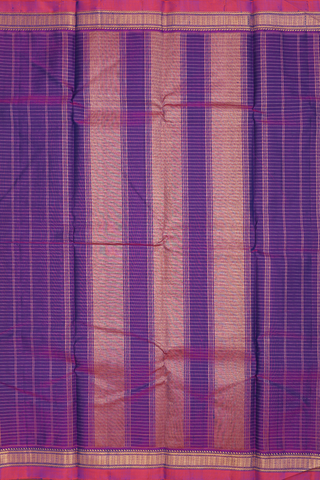 Kanchipuram Silk Saree In Regal Purple With Checked Design