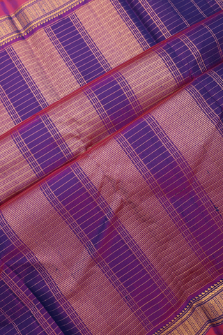 Kanchipuram Silk Saree In Regal Purple With Checked Design