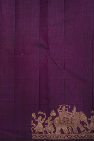 Kanchipuram Silk Saree In Deep Purple With Chakram Buttas