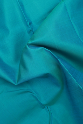 Kanchipuram Silk Saree Peacock Green With Twill Weave Border