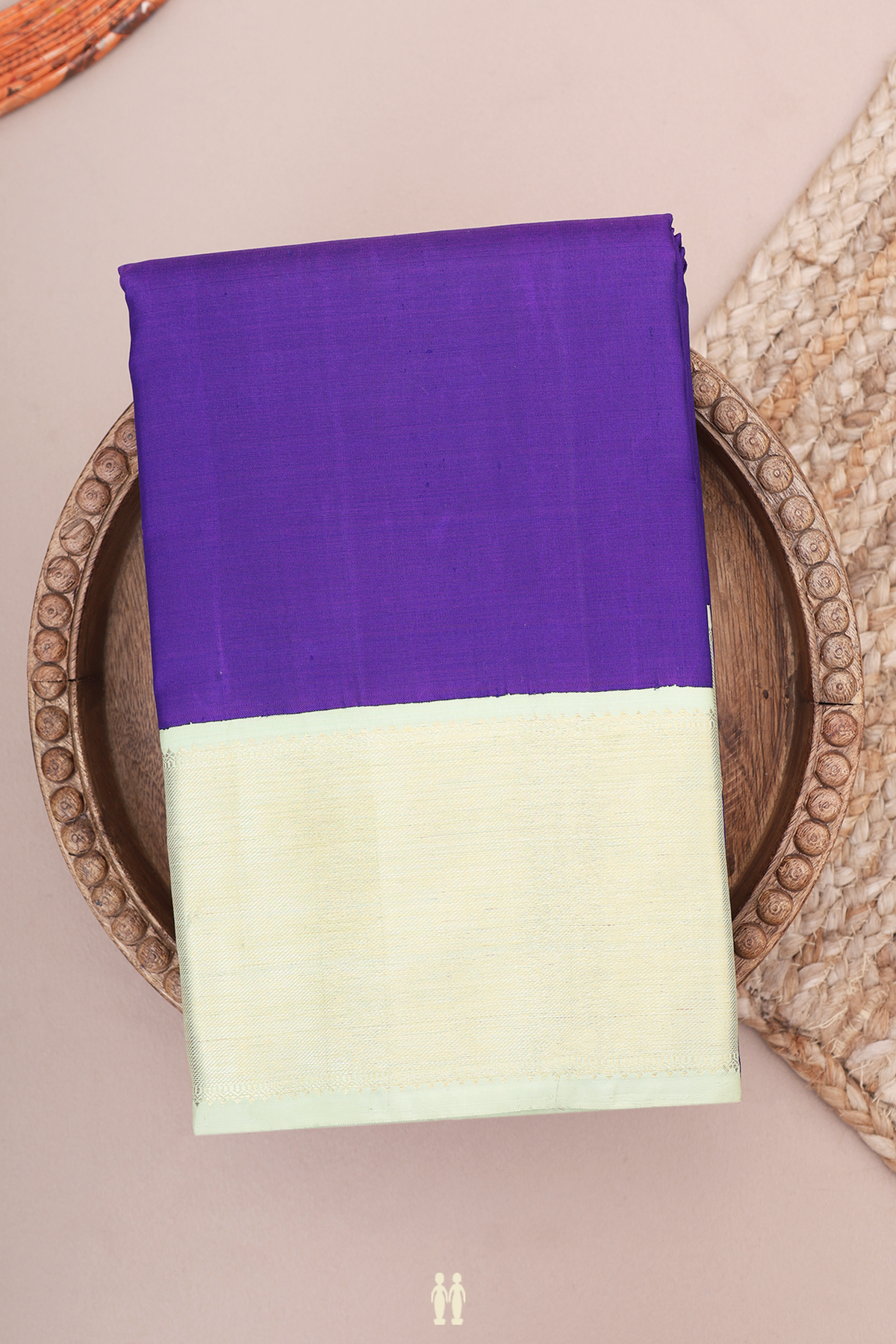 Kanchipuram Silk Saree In Purple With Twill Weave Border