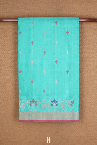 Floral Zari Buttas Sea Green Uppada Silk Saree