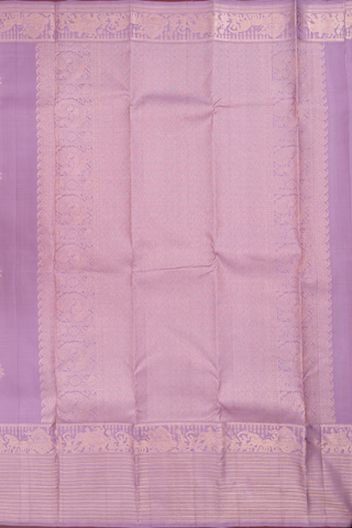 Kanchipuram Silk Saree In Lilac Purple With Floral Motifs