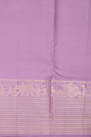 Kanchipuram Silk Saree In Lilac Purple With Floral Motifs