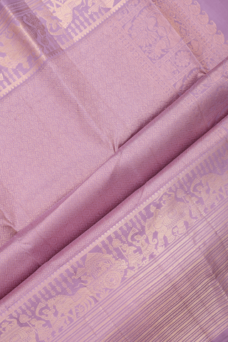 Kanchipuram Silk Saree In Lilac Purple With Floral Motifs