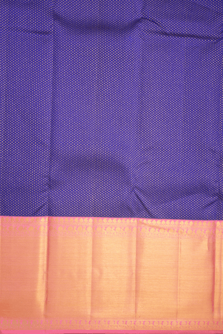 Allover Bindi Zari Design Navy Blue Kanchipuram Silk Saree