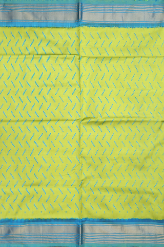 Allover Buttas Lime Green Pochampally Silk Saree