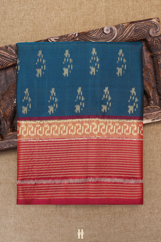 Allover Buttas Teal Blue Patola Silk Saree