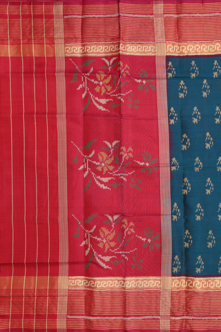 Allover Buttas Teal Blue Patola Silk Saree