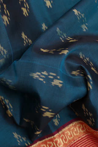 Allover Buttas Teal Blue Patola Silk Saree