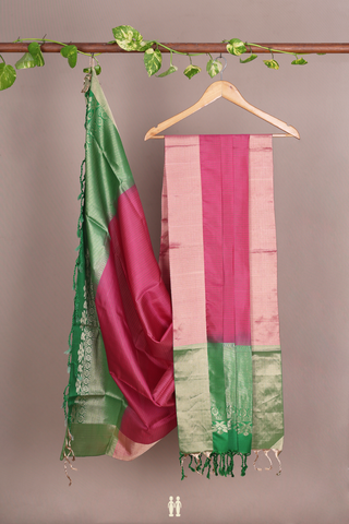 Allover Checked Design Magenta Soft Silk Dupatta