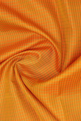 Allover Checked Design Orange Soft Silk Dupatta