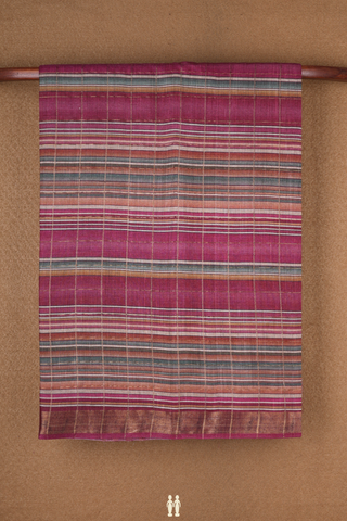 Allover Checks Design Multicolor Tussar Silk Saree