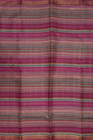 Allover Checks Design Multicolor Tussar Silk Saree