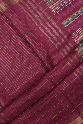 Allover Checks Design Multicolor Tussar Silk Saree