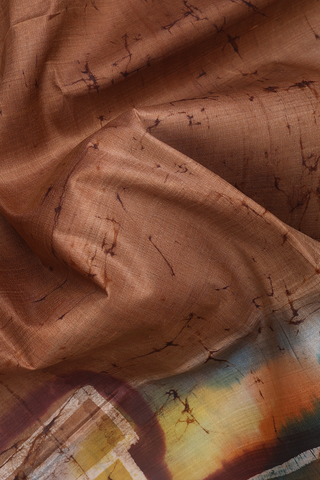 Allover Design Brown Tussar Silk Saree