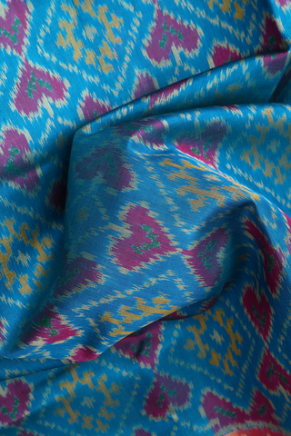 Allover Design Cerulean Blue Patola Silk Saree