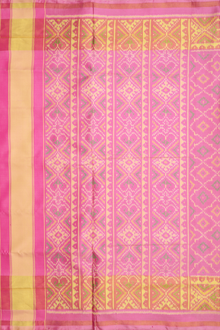 Allover Design Lotus Pink Pochampally Silk Saree