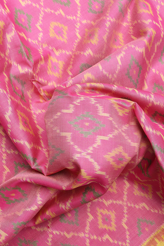 Allover Design Lotus Pink Pochampally Silk Saree