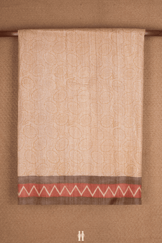 Allover Design Mustard Brown Tussar Silk Saree