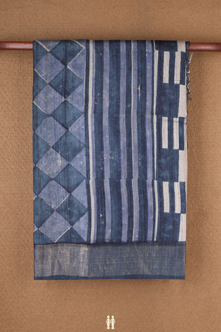 Allover Design Shades Of Blue Tussar Silk Saree