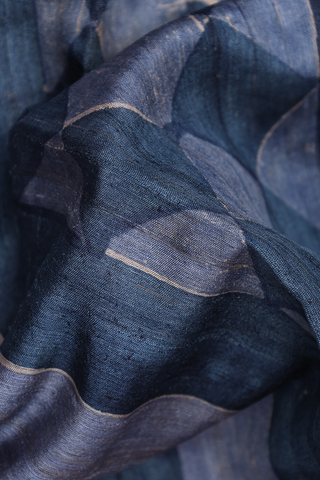 Allover Design Shades Of Blue Tussar Silk Saree