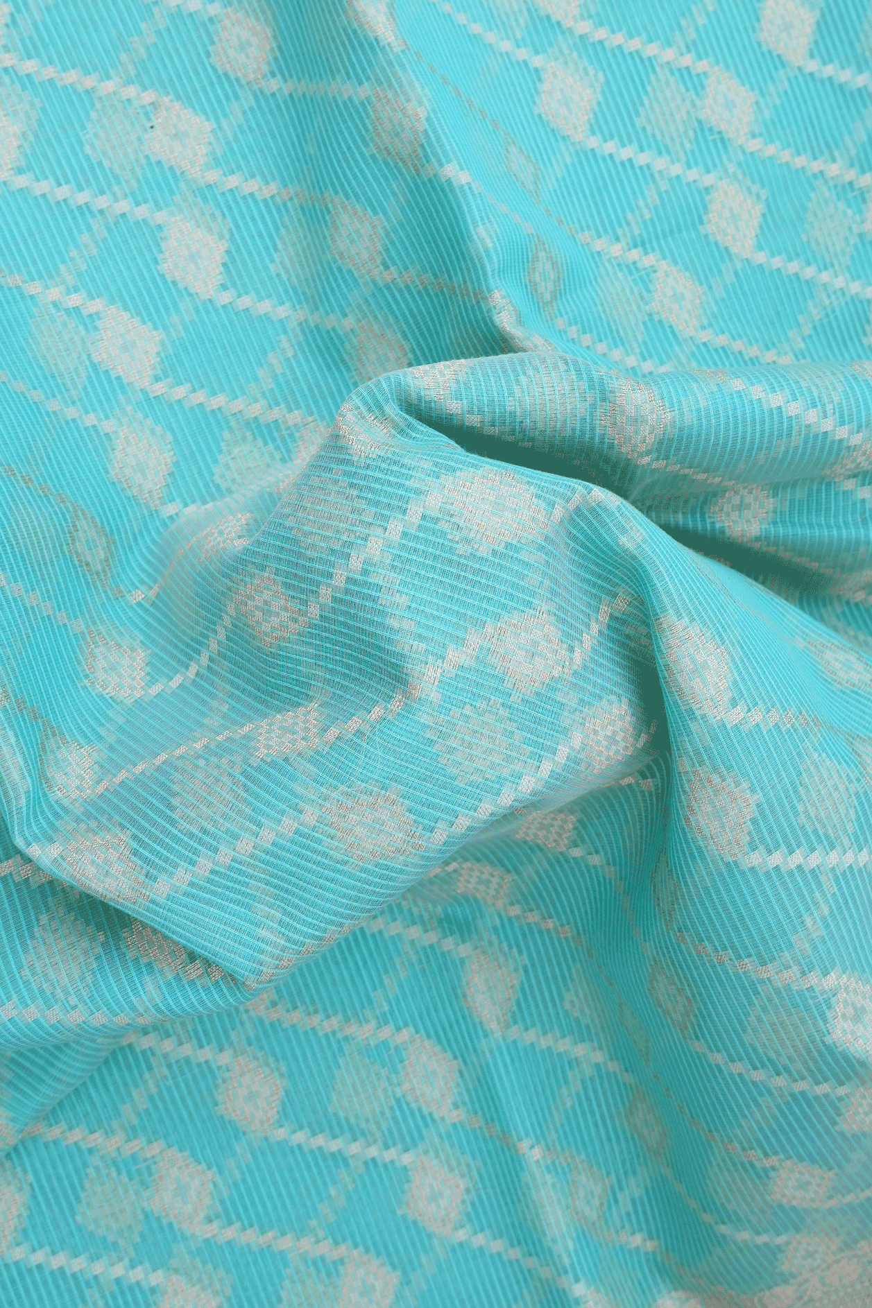 Allover Design Sky Blue Kota Cotton Saree – Sundari Silks