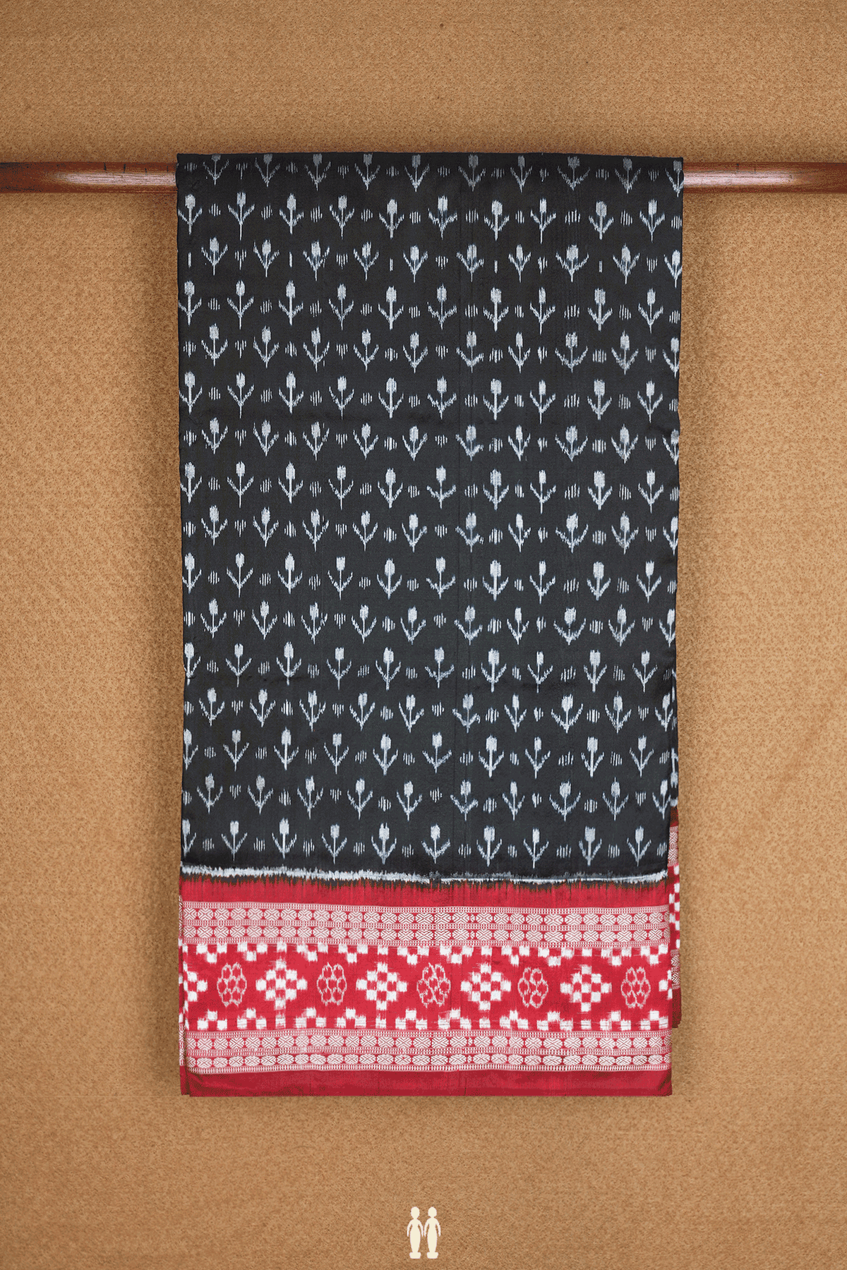 Allover Ikat Design Black Odisha Silk Saree