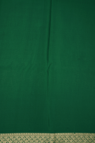 Allover Leaf Zari Design Emerald Green Mysore Silk Saree