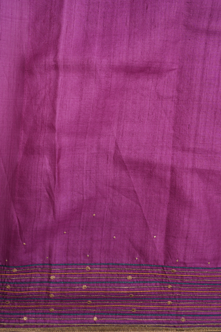 Allover Paisley Printed Purple Rose Tussar Silk Saree