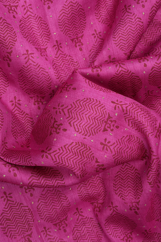 Allover Printed Design Magenta Tussar Silk Saree