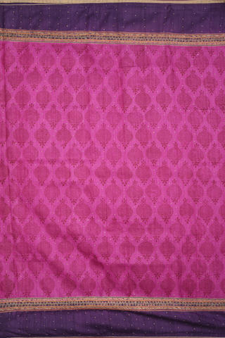 Allover Printed Design Magenta Tussar Silk Saree