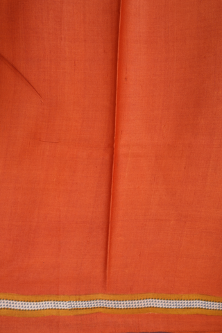 Allover Printed Design Orange Tussar Silk Saree