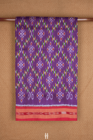 Allover Printed Design Purple Odisha Silk Saree