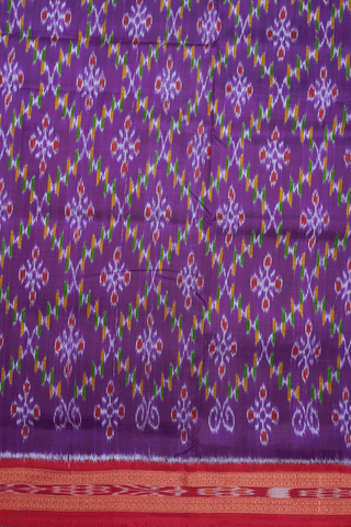 Allover Printed Design Purple Odisha Silk Saree