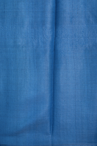 Allover Stripes Design Capri Blue Tussar Silk Saree