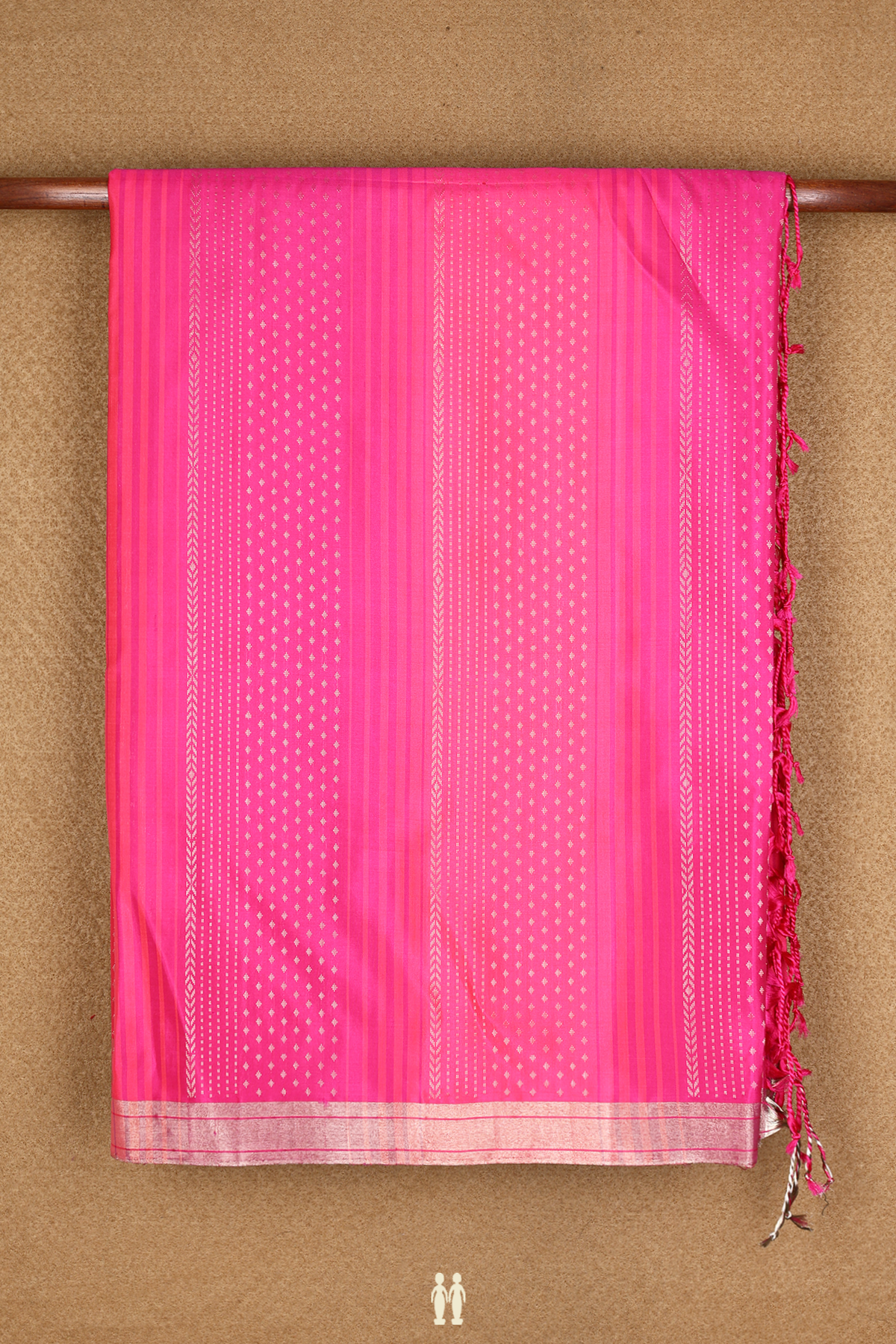 Allover Stripes Design Magenta Soft Silk Saree