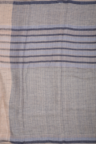 Allover Stripes Design Tan Brown Linen Saree