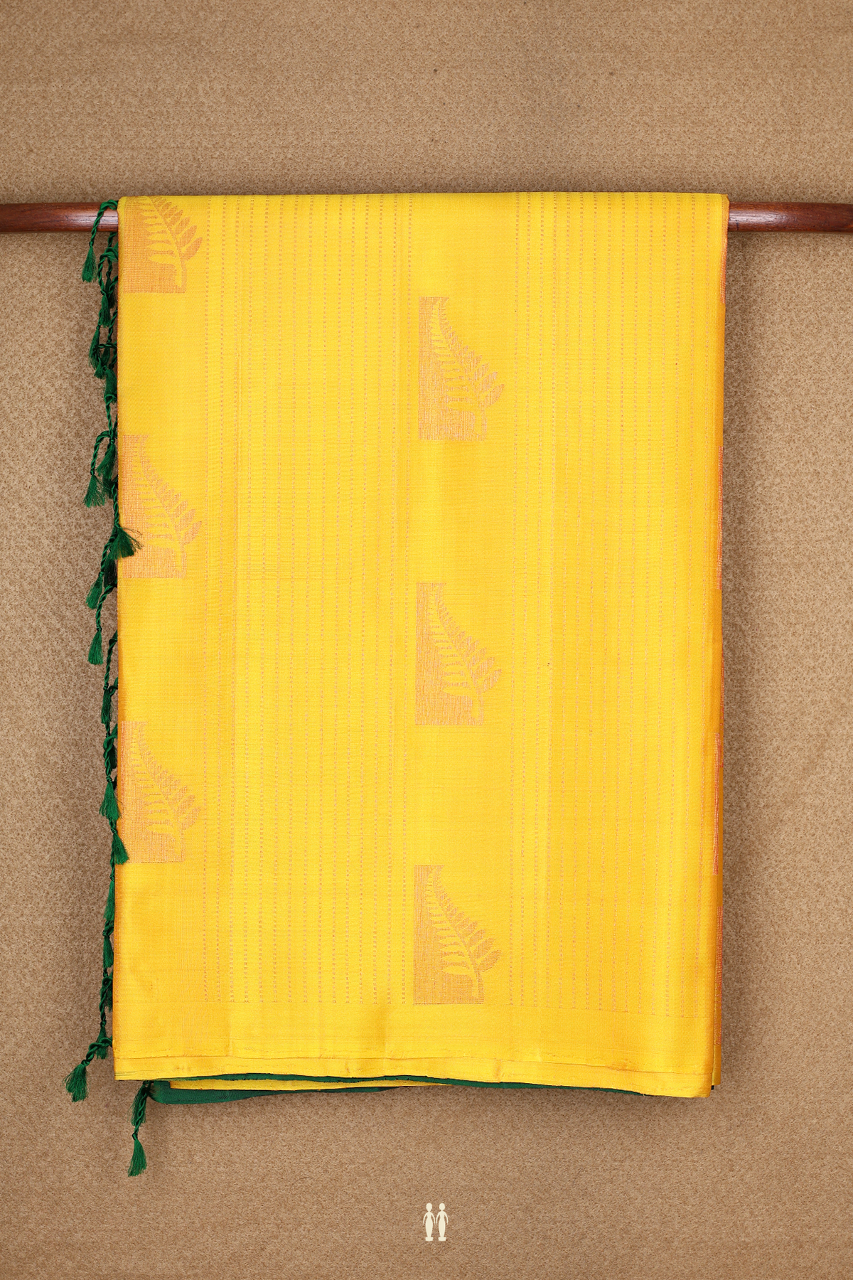 Allover Stripes Design Yellow Soft Silk Saree