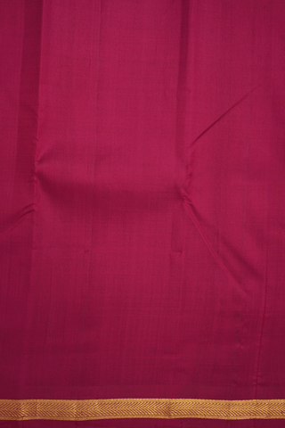 Arrow Zari Border Plain Ruby Red Kanchipuram Silk Saree