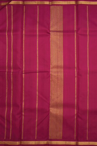 Arrow Zari Border Plain Ruby Red Kanchipuram Silk Saree
