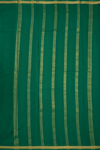 Paisley Zari Border Plain Emerald Green Mysore Silk Saree