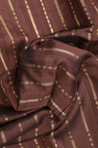 Zari Striped Design Walnut Brown Jute Saree