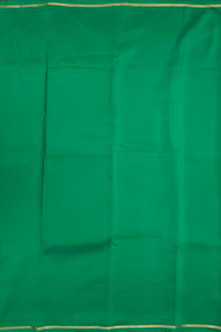 Mysore Silk Saree In Plain Jade Green With Small Zari Border