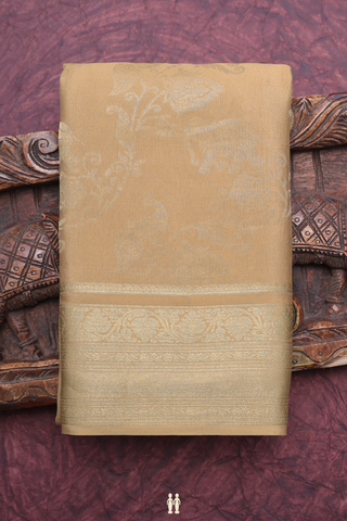 Mysore Silk Saree In Mustard Brown With Allover Design